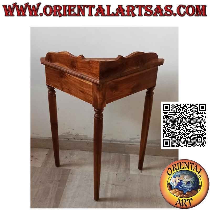 Console d'angle d'entrée en bois de teck (naturel)