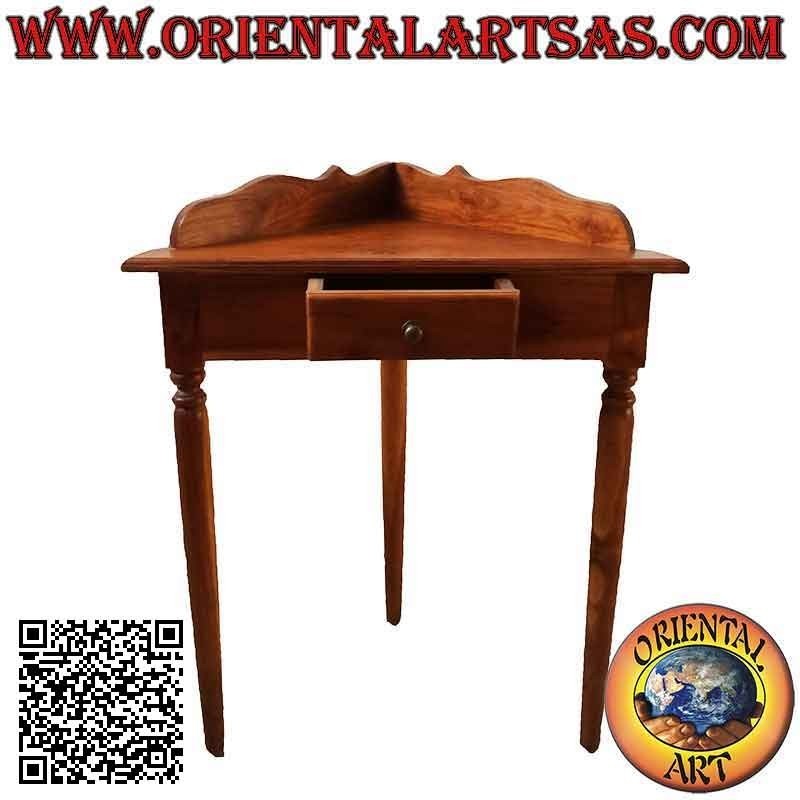 Consola de esquina para entrada en madera de teca (natural)