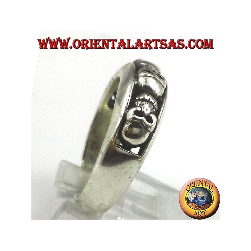 banda de anillo de plata, cráneos