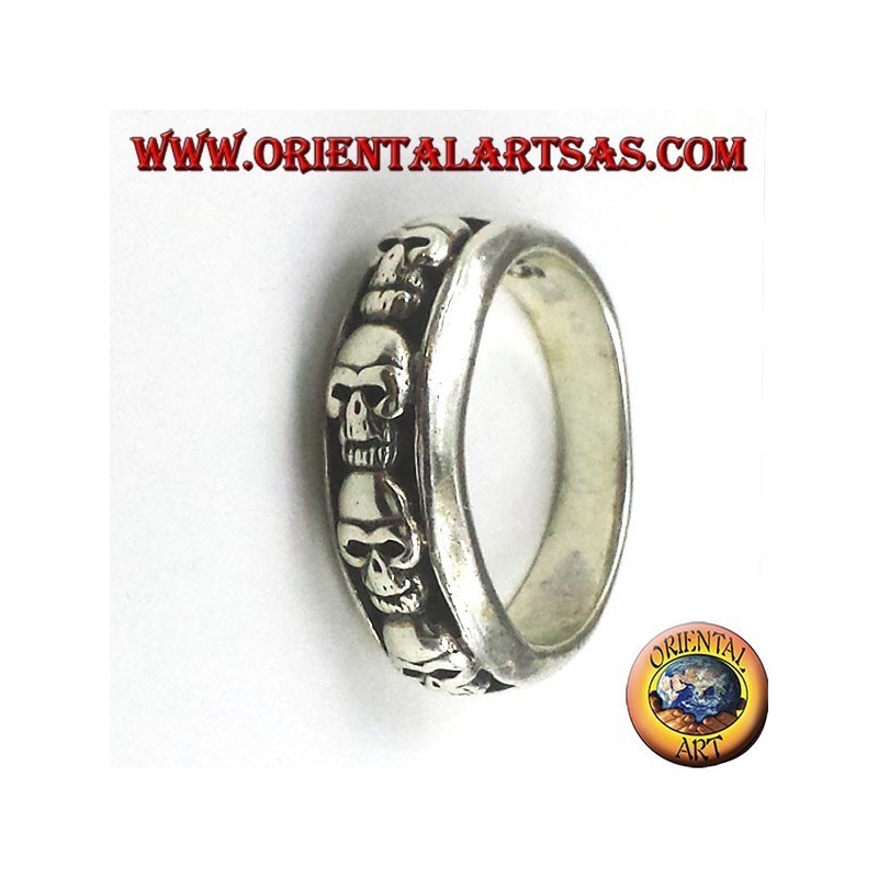 Silber Ring Band Schädel