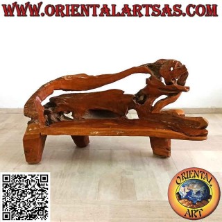 Armchair in natural root of teak wood (95h x 170x50)