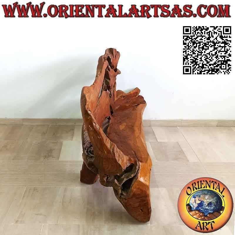 Poltrona in radice naturale di legno teak (95h x 170x50)