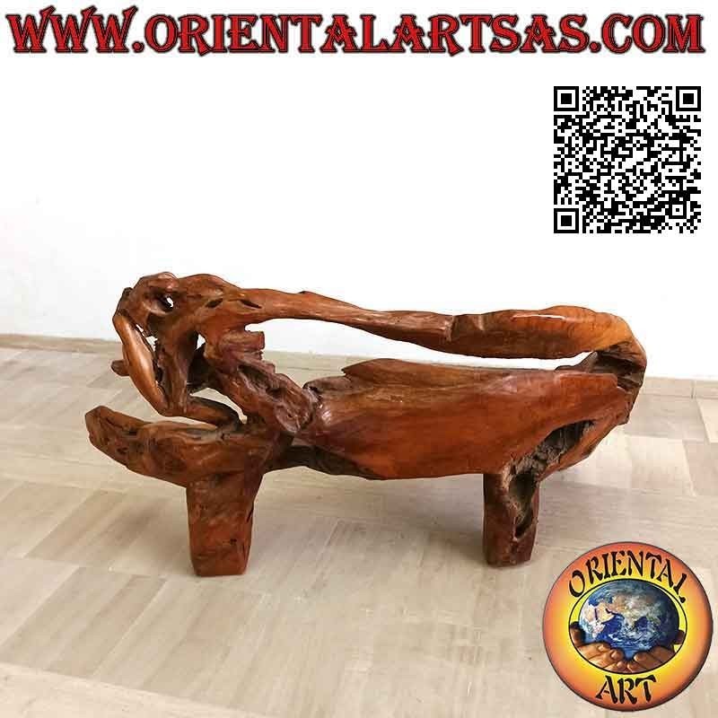 Fauteuil en racine naturelle de bois de teck (95h x 170x50)