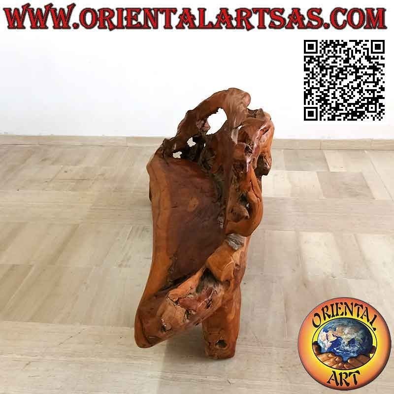 Armchair in natural root of teak wood (95h x 170x50)