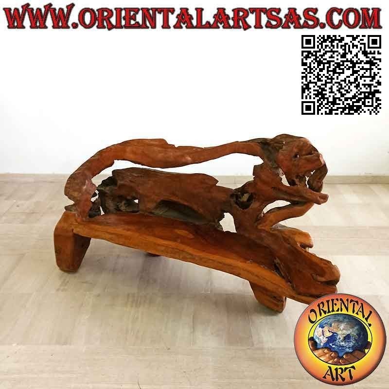 Poltrona in radice naturale di legno teak (95h x 170x50)