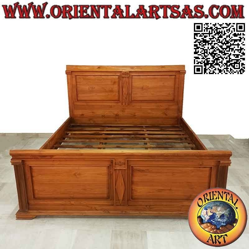 Imperial style high back double bed in teak wood