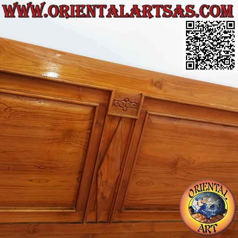 Doppelbett im Imperial-Stil mit hoher Rückenlehne aus Teakholz