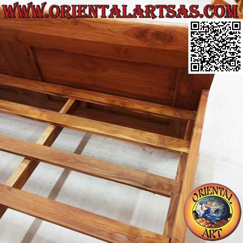 Letto matrimoniale a schienale alto in stile imperiale in legno di teak