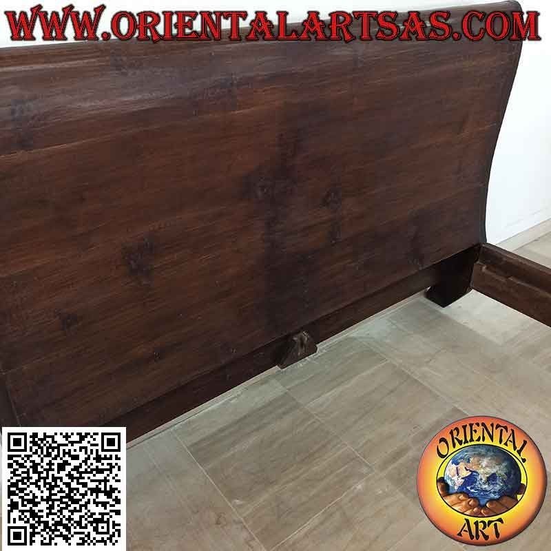 Cama doble de estilo étnico en madera de teca