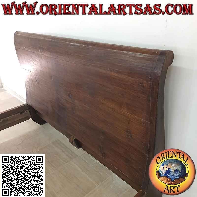 Letto matrimoniale a barca in stile etnico in legno di teak