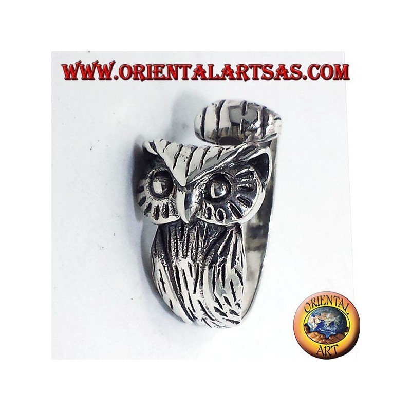 silver ring, enveloping Owl