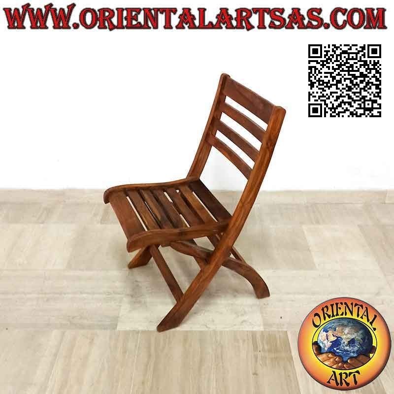 Chaise pliante classique en bois de teck