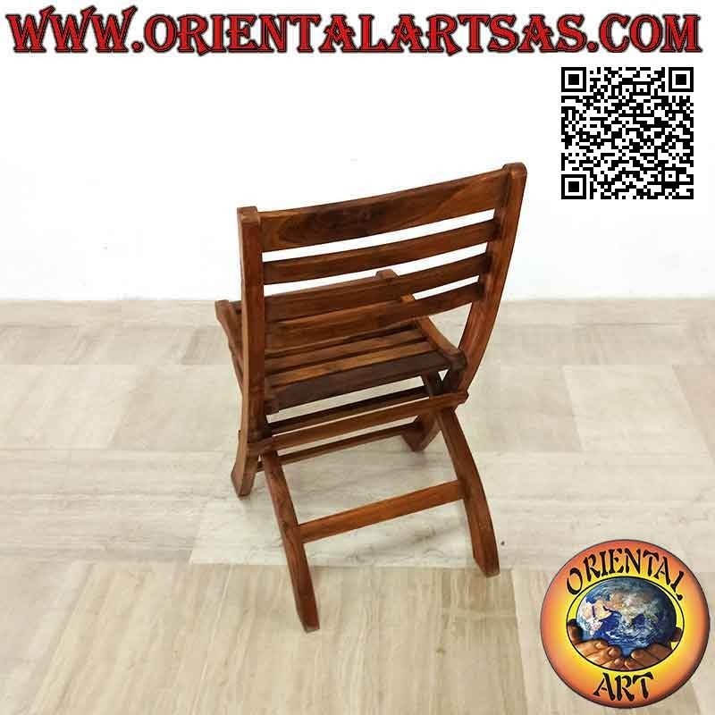 Chaise pliante classique en bois de teck