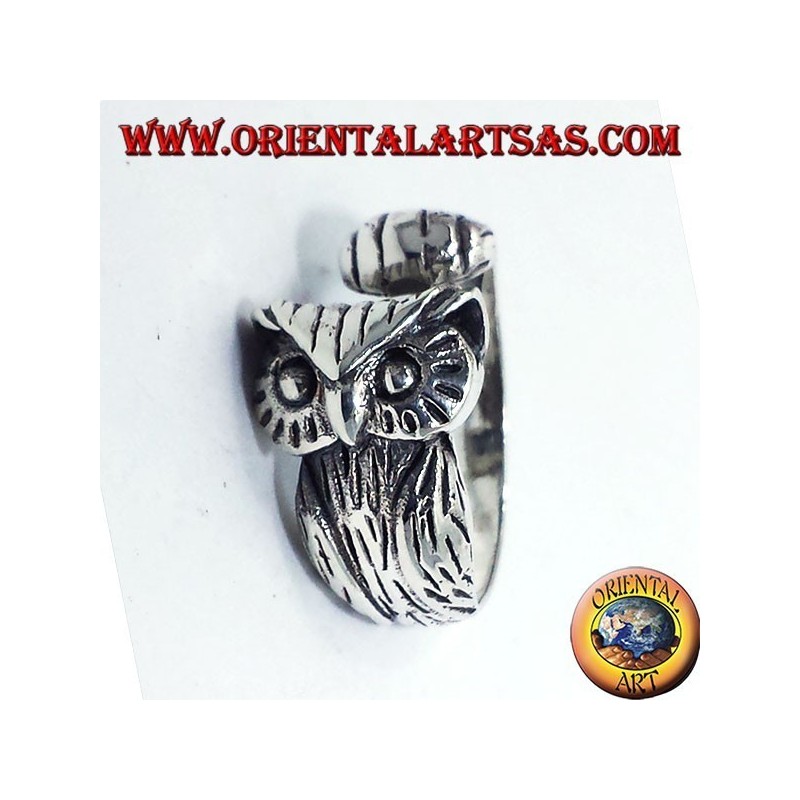silver ring, enveloping Owl