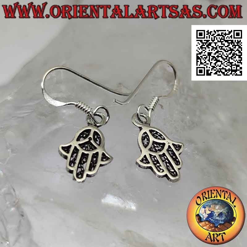 Orecchini in argento, mano di fatima