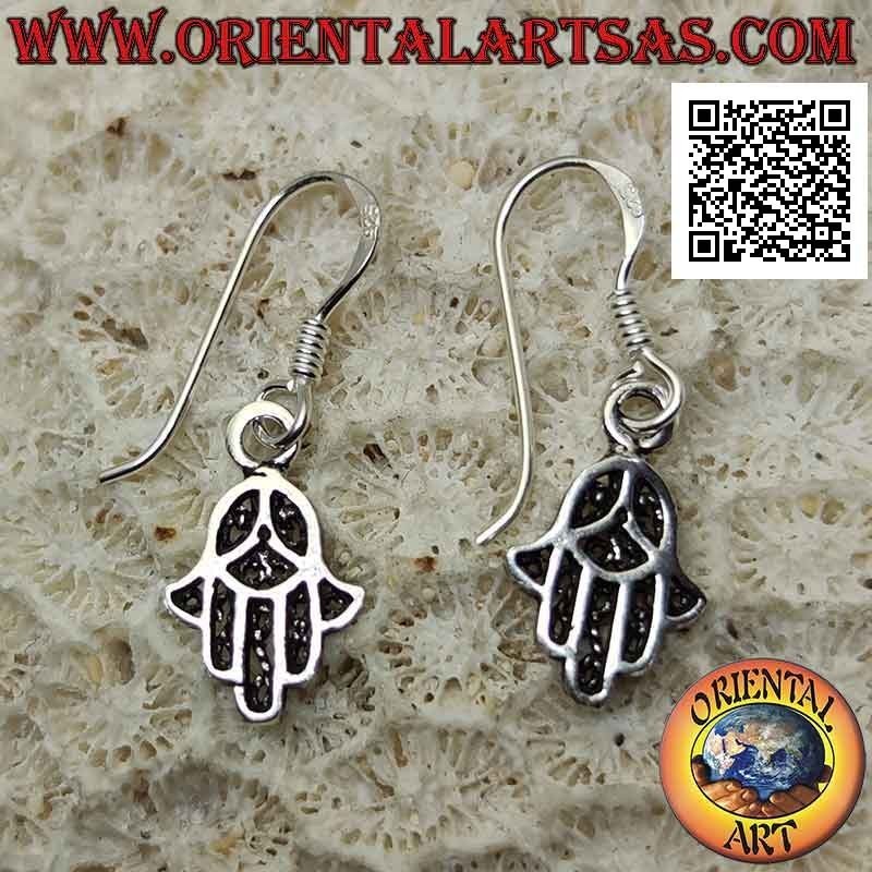 Pendientes de plata, mano de fátima