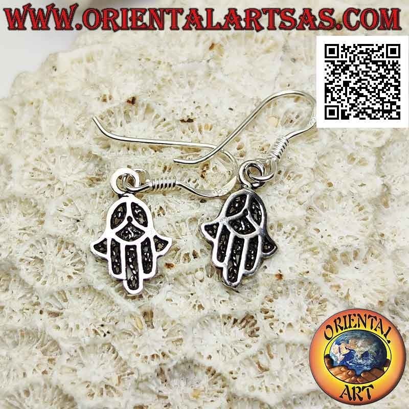 Pendientes de plata, mano de fátima