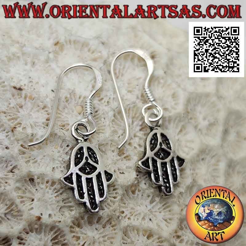 Pendientes de plata, mano de fátima