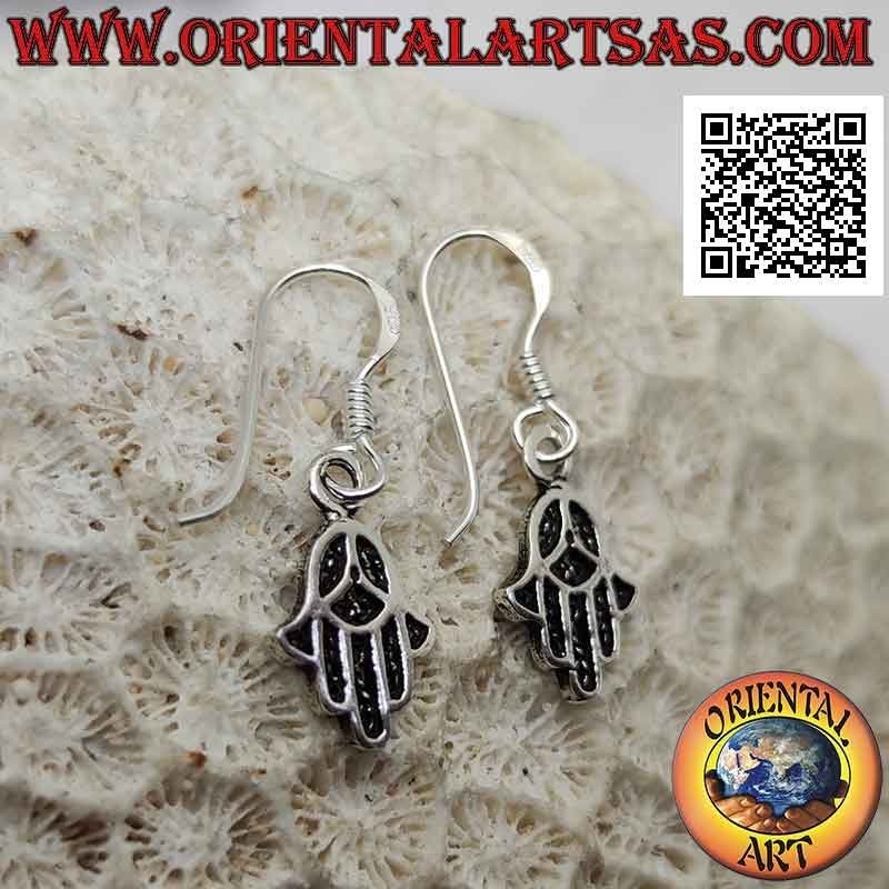 Orecchini in argento, mano di fatima