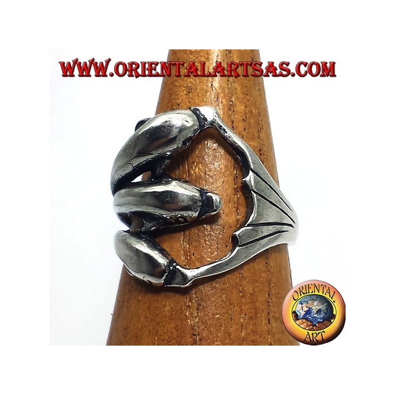 Silber Ring, drei Delphine