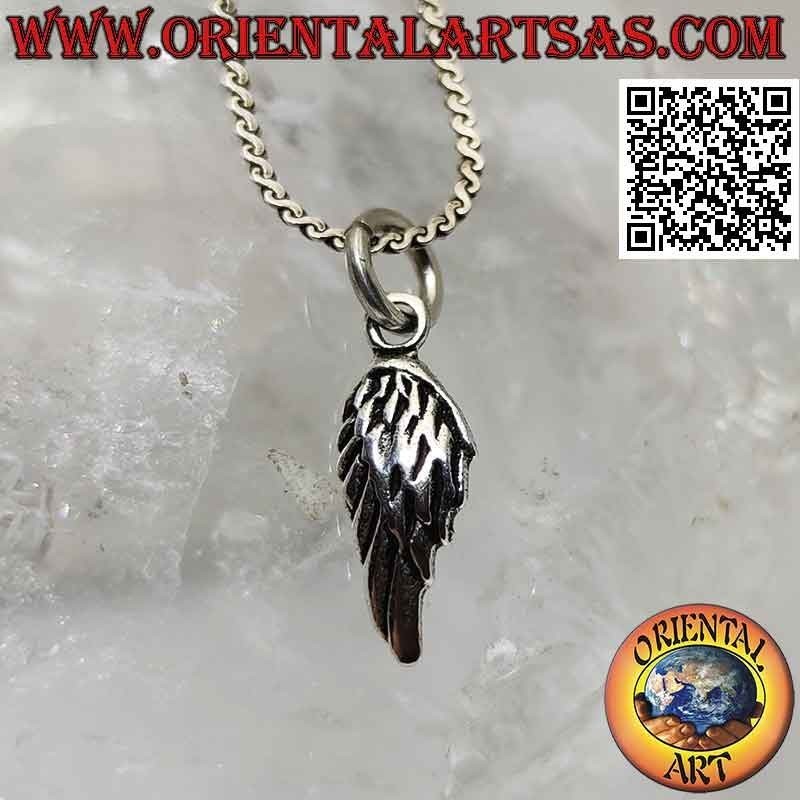 Pendentif en argent, aile d'ange arrondie (petite)