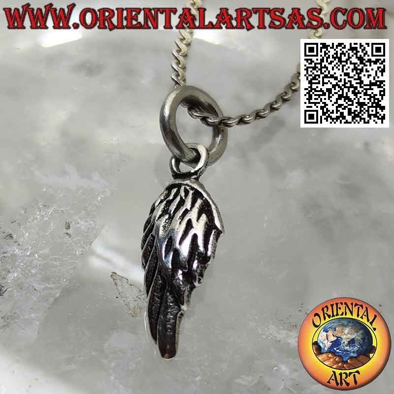 Colgante de plata, ala de ángel redondeada (pequeña)