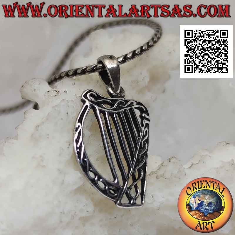 Pendentif en argent, Harpe Celtique