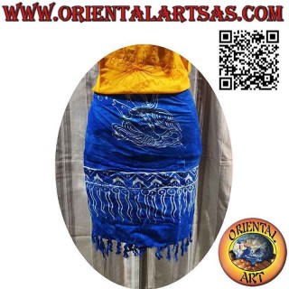 Pareo miniskirt cover-up with fish (fringes), type 11