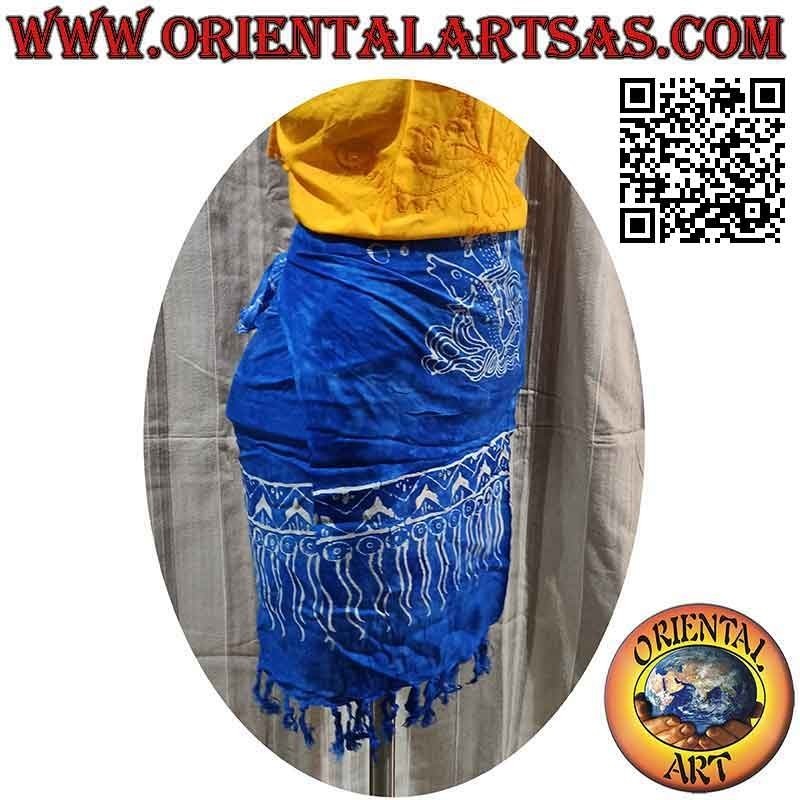 Pareo miniskirt cover-up with fish (fringes), type 11