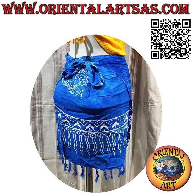 Pareo miniskirt cover-up with fish (fringes), type 11