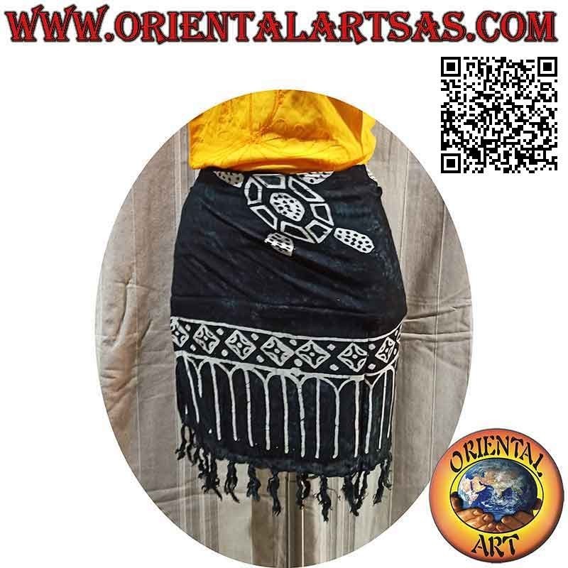 Miniskirt pareo cover-up with turtles (fringes), type 2