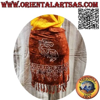 Mini skirt pareo cover-up with scorpion (fringes)