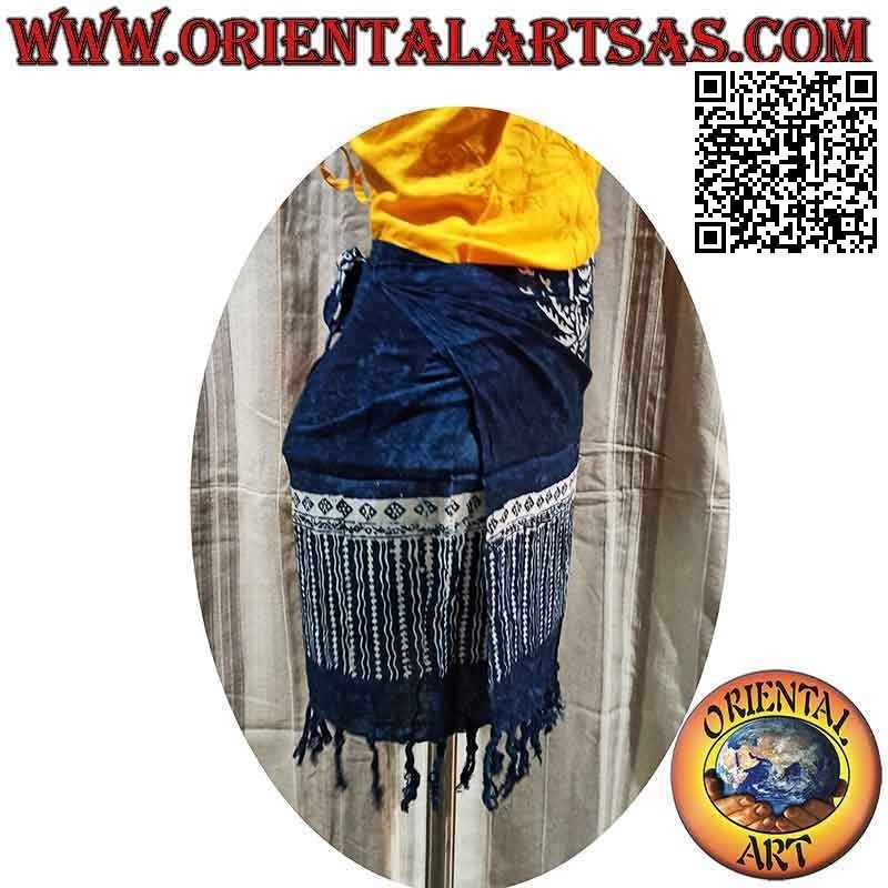 Mini skirt pareo cover-up with palm trees (fringes)