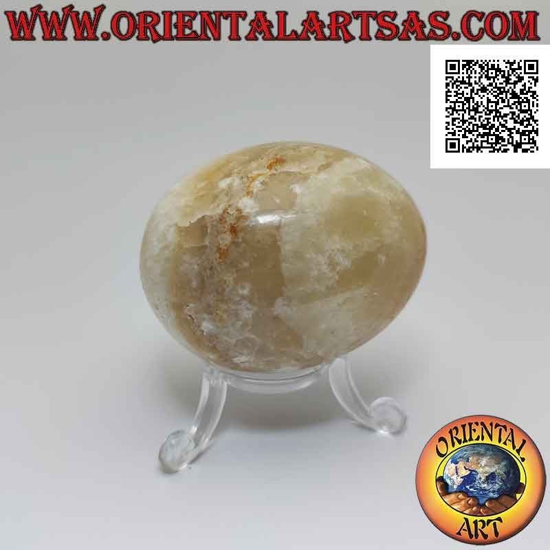 Huevos de alabastro hechos a mano con pedestal de 200 g. aprox.