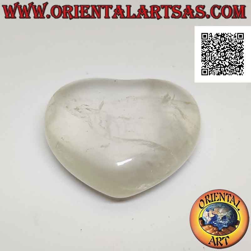 Corazón de cuarzo hialino (cristal de roca) de 27 mm x 32 mm