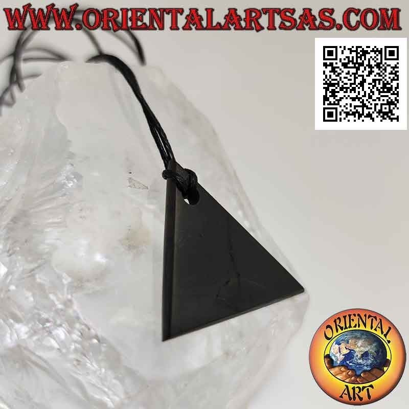 Anhänger aus poliertem Schungit - Triangle Man