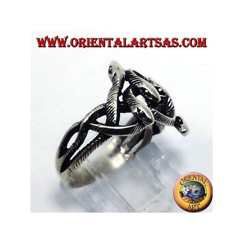 anillo de plata, nudo de seis serpientes