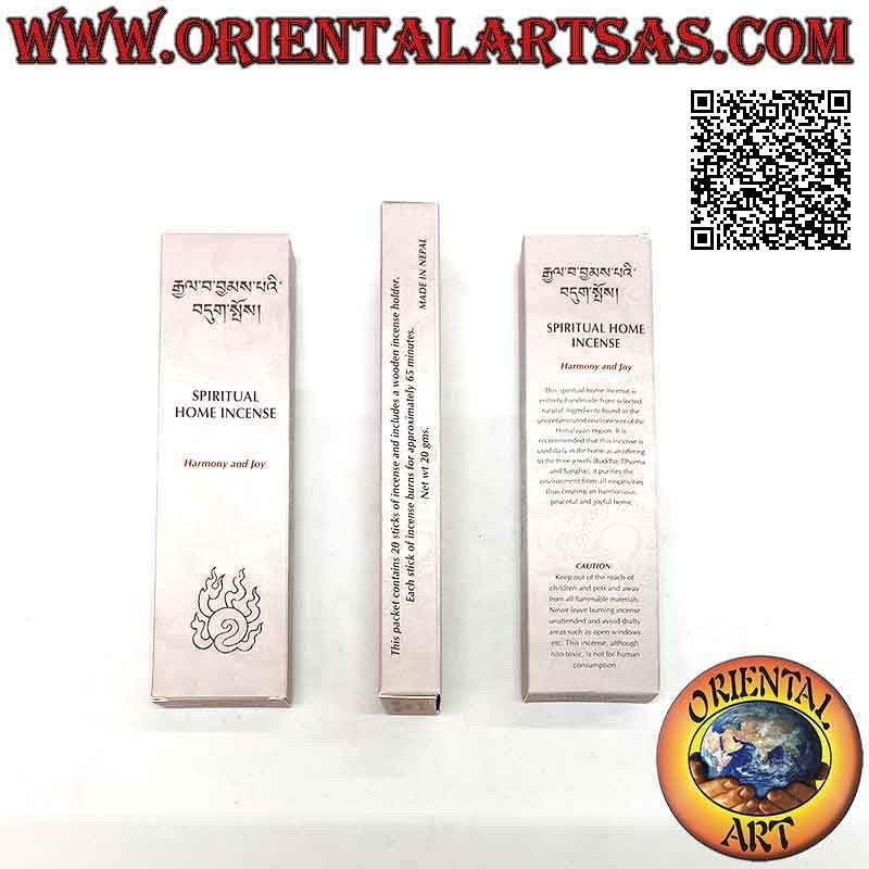 Incienso en barra tibetano de alta calidad "Hogar espiritual" - Armonía y alegría (20 gramos - 20 barras)