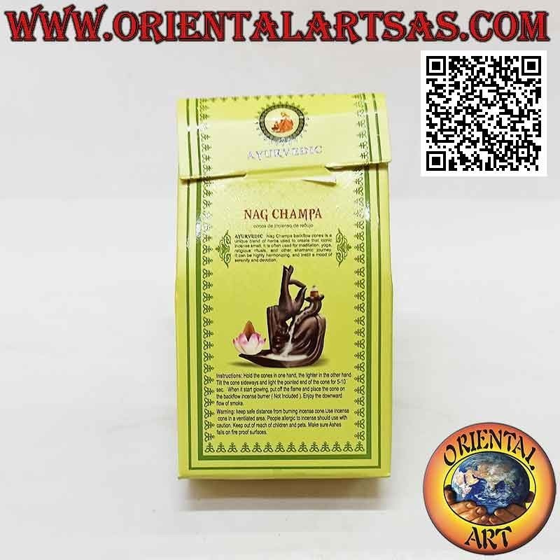 Conos de incienso para cascada de humo en "Nag Champa" (paquete de 10 piezas)