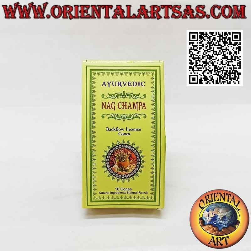 Conos de incienso para cascada de humo en "Nag Champa" (paquete de 10 piezas)