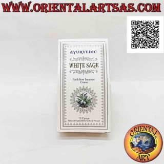 "White Sage" incense cones for cascade of smoke (pack of 10 pieces)