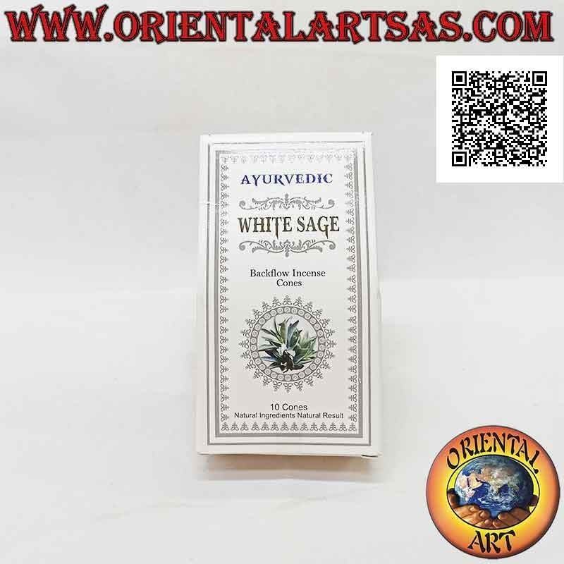 "White Sage" incense cones for cascade of smoke (pack of 10 pieces)