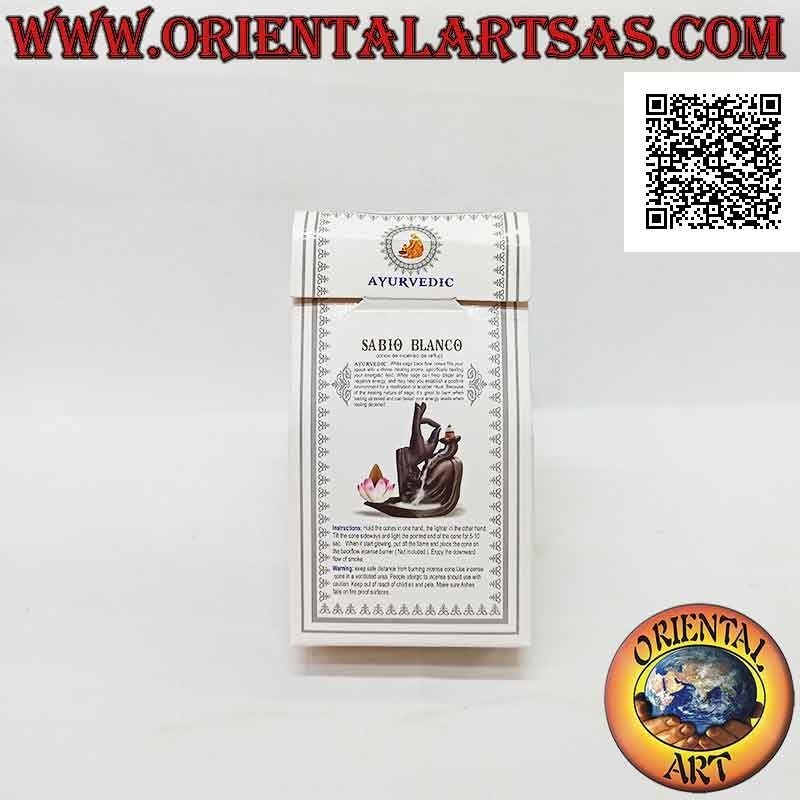 "White Sage" incense cones for cascade of smoke (pack of 10 pieces)