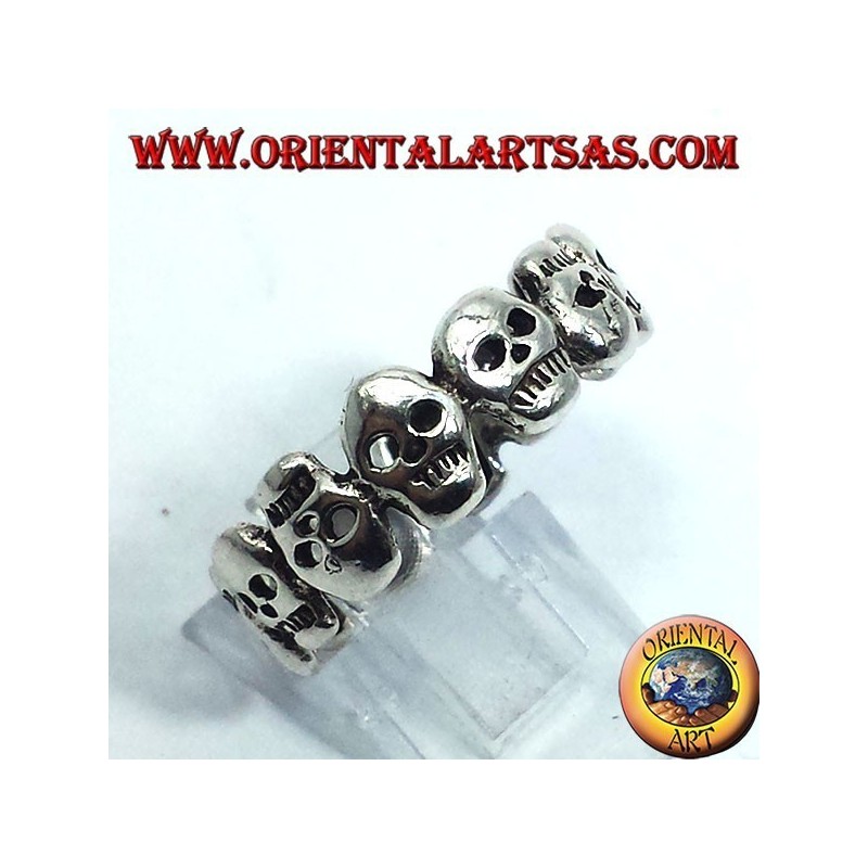 sujetar cráneos anillo de plata