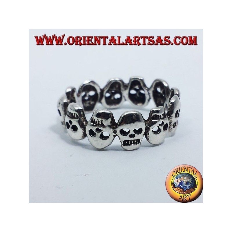 clamp silver ring skulls