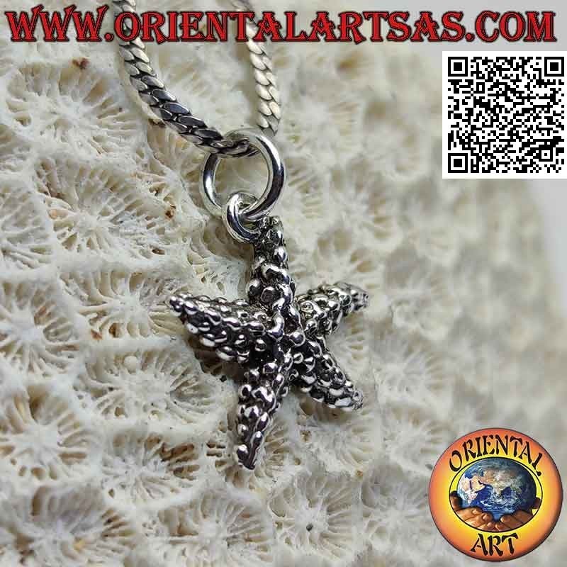 Silver pendant, "Asteroidea" starfish with embossed pedicels