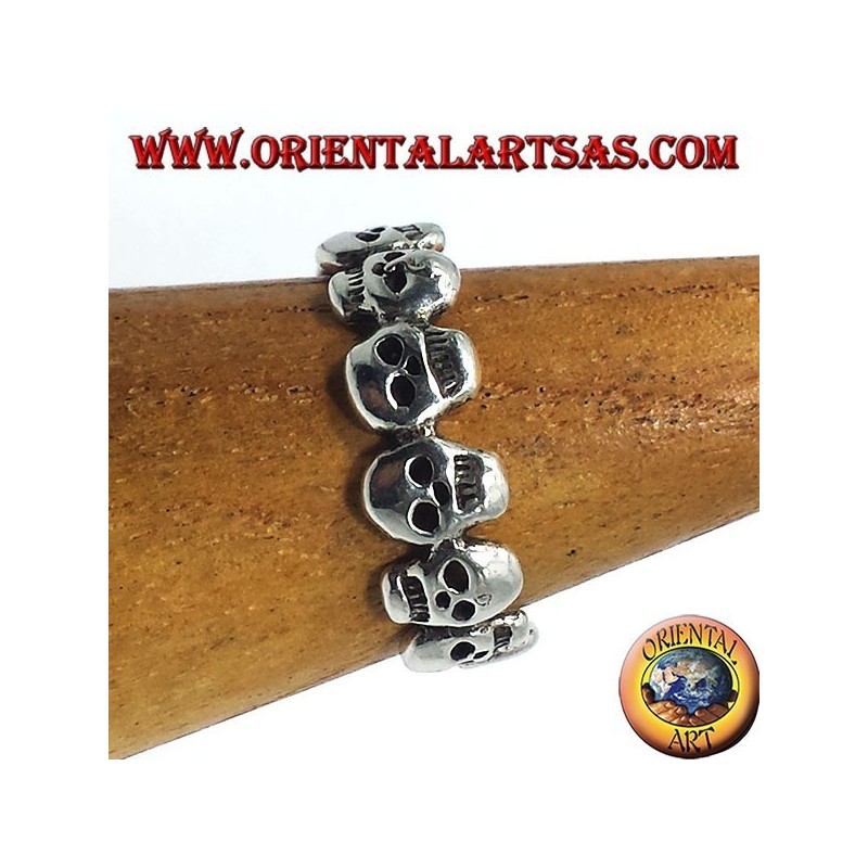 sujetar cráneos anillo de plata