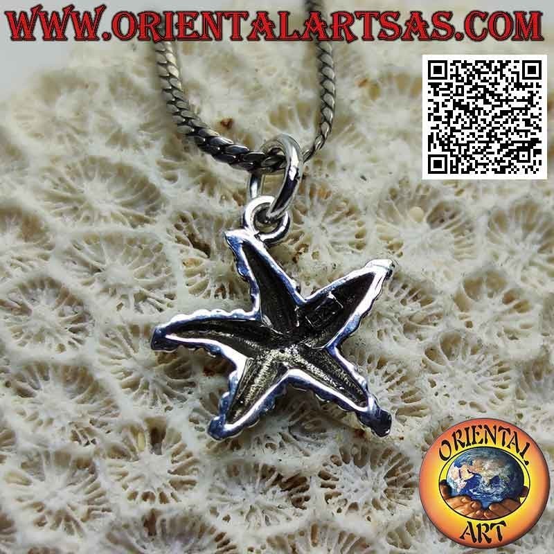 Pendentif en argent, étoile de mer "Asteroidea" avec pédicelles en relief