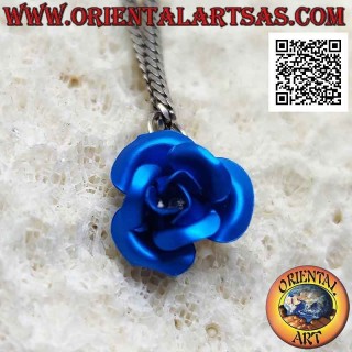 Colgante de plata en forma de rosa esmaltada