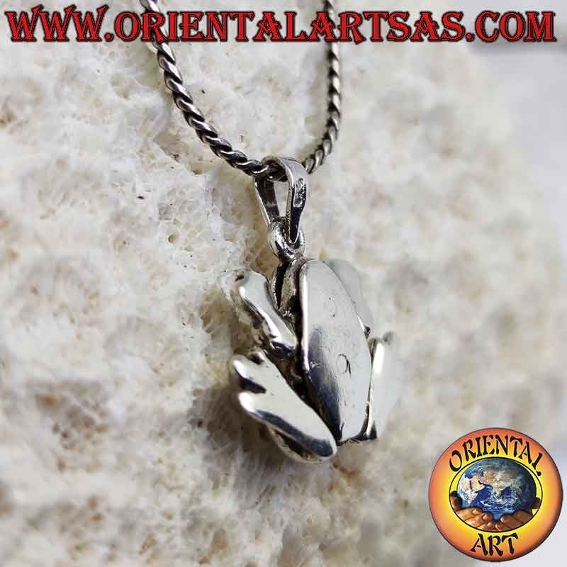 Pendentif en argent, grenouille crapaud lisse avec pattes mobiles